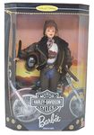 Barbie Year 1998 Motorcycles Harley-Davidson 2nd In A Series 12 Inch Doll Set with Barbie Doll, Jacket, Shorts, Chaps, T-Shirt, Belt, Scarf, Boots, Cap, Helmet, Satchel, Sunglasses, Doll Stand and Certificate of Authenticity