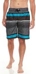 Kanu Surf Men's Barracuda Swim Trunks (Regular & Extended Sizes), Viper Black, Medium