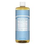 Dr. Bronner’s - Pure-Castile Liquid Soap (Baby Unscented, 946 mL, 2-Pack) - Made with Organic Oils, 18-in-1 Uses: Face, Hair, Laundry and Dishes, For Sensitive Skin and Babies, No Added Fragrance