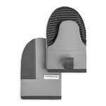 KitchenAid Beacon Two-Tone Mini Oven Mitt 2-Pack Set, Cool Grey/Frost Grey, 5.5"x8"