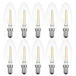 LED filament candle, 1 W, almost 15 W, E14, clear, 100 lumens, filament bulb, warm white, 2,700 K, 360°, E14, 1.00W, 230.00V