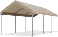 JAMFLY Carport 10 x 20 ft Heavy Duty Carport Car Canopy with Powder-Coated Steel Frame, Portable Garage for Car, Boat, Shelter Party Tent with 180g PE Tarp for Wedding, Garden
