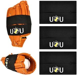 U0U 3 Pcs Baseball Glove Wrap,Softball and Baseball Glove Strap,Baseball Glove Wrap Band for Quickly Keep The Pocket Formed,Fit All Gloves (Black)