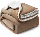 BSB HOME Polyester Micromink Summer Ac Super Soft Flannel Solid/Plain Blanket for Summer, Light Brown, Size 220 X 228 Cms (Approx 7.4 X 7 Ft) (Double, Reversible), 200 tc