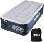 Pittman - Air Mattress Twin with Built in Pump - Black 18" Double High Twin Air Mattress with Built in Pump That Inflates & Deflates - Twin Blow Up Air Mattress is Ideal for Guests or Camping