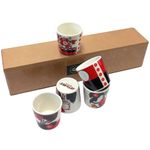 GARASANI 5 Pack Soju Shot Glasses with Korean Traditional Flower Card Game Print Hwatu Korean Soju, Whiskey, Tequila, Vodka, Espressos