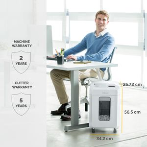 Fellowes 12-Sheet Mini Cut Office Shredder – Auto Reverse, SafeSense, 23L Bin