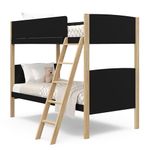 Storkcraft Next Delray Twin-Over-Twin Convertible Bunk Bed (Black with Natural) – Modern, Stylish, 2-Tone Bunk Bed for Kids Bedroom