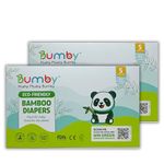 Bumby Organic Bamboo Diapers | Hypoallergenic, Rash Free, Super Dry, Quick Absorb, Ultra Soft for Sensitive Skin Organic Diapers | Premium Eco-Friendly Bamboo diapers (S, 64)