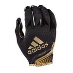 adidas Adizero 12 Football Receiver Gloves, Black/Metallic Gold, X-Large