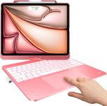 typecase Flexbook Touch Keyboard Case for iPad Pro 13 (M4) & iPad Air 13 (M2) 2024 & iPad Pro 12.9 (6th/5th/4th/3rd Gen),10-Color Backlight,360° Rotatable with Trackpad & Pencil Holder-Rose Gold