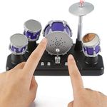 Finger Drum Set Electronic Mini Desktop Small Novelty Toy Desk Instrument Game with Sounds and Lights for Kids, Adults