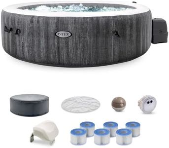 Intex 28441EP PureSpa Plus Portable Inflatable Bubble Jet Spa Hot Tub, 85" x 28" & 29001E Type S1 Easy Set Spa Filter Replacement Cartridges (8 Pack)