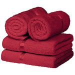 Story@Home Hand Towel | 450 GSM Face Towel | Pack of 4 | 40 x 60 cm | Color: Wine Red | 100% Cotton Ultra Soft | Ideal as Kitchen Towel | Face Towel for Men | Face Towel for Women