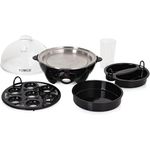 Tower T19023 Multi-Function Egg Cooker with Egg Poaching Tray & Omelette Tray, 360W, Black