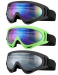 SixYard Ski Goggles, Motorcycle Goggles, 3 Pack Snowboard Snow Goggles for Men Women Adult Youth (Style 1)