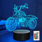 Motorcycle 3D Night Light, Lampeez Motorbike Illusion Lamp 16 Color Changing with Remote Control for Holiday Birthday Gift for Boy Man Outdoor Sports Fan