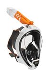 OCEAN REEF - Aria QR+ Maschera Snorkeling Integrale a Rilascio Rapido con Boccaglio - Visione Subacquea a 180 Gradi e Meccanismo Quick Release (S/M, White)