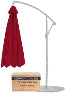 Formosa Covers Replacement Umbrella Canopy for 11ft 8 Rib Hanging Offset Cantilever Market Outdoor Patio Shades Ribs Length 64" (Canopy Only) (Jockey Red)