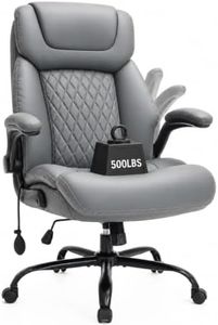 CHEJODAX Big and Tall Executive Office Desk Chair 500lbs, Air Lumbar, Gray