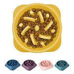 Fun Feeder Slow Bowl, Dog Slow Feeders Bowls Anti-Obesity&Choking&Overeating, Dog Puzzle Healthy Anti-Slip Lick Treat Bowls Dishes Maze Interactive Puzzle(Yellow)