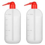 stonylab Chemical Wash Bottle, 2-Pack Lab Sealed Cylindrical Plastic Safety Lab Reagent Squeeze Wash Bottle, Sample Sealing Liquid Storage Containers with Narrow Mouth, 250 ml/2 Bottle