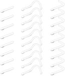 MODRSA 30pcs Bioflex Clear Nose Rings Retainer Flexible L Shaped Nose Studs Screw Nostril Pin Bone Straight Nose Piercing Retainer 1.5mm 2.0mm 2.5mm 3.0mm Top