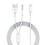 iSkey Aux Cord for iPhone, 2 in 1 3