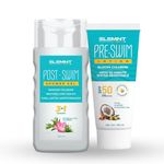 Elemnt Swim Skincare Combo - Pre Swim Body Lotion with SPF 50 (100ml) & Post Swim Shower Gel (250ml) for Adults & Kids | Fight Chlorine & Pool Chemicals Before & After Swimming with Chlorine Blocking Pre Swim Lotion & Odour Clear Body Wash