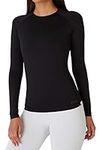 TCA Women's SuperThermal Long Sleeve Performance Base Layer Running Training Top - Black Rock, XS