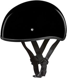 (2xs) - D.O.T. DAYTONA SKULL CAP W/O VISOR- HI-GLOSS BLACK