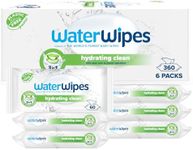 WaterWipes Hydrating Clean Baby Wipes, 360 Wipes (6 Packs), with 99% Water & Aloe Vera Extract, Wet Wipes for Face & Body