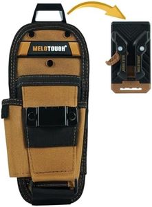MELOTOUGH Small Tool Pouch with Quick Release Belt Clip,Clip On Tool Belt Pouch with Electrician Tapemeasure Clip, Mini Work Organizer Tool Holster and Knife Tool Holder Pouch（Khaki）