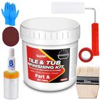 Vividye Tub and Tile Refinishing Kit, 500g Tub Refinishing Kit with Complete Tools and Hardener, Tile Paint for Bathtub, Countertop, Sink, Floor, Wall, Kitchen, Gloss White, Waterproof & Voc Free