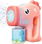2 In 1 Bubble Machine For Kids,Automatic Bubble Gun With Brilliant Light and 60ml Bubble Mixture,Suitable for Children's Parties,Garden Games,and A Great Gift for Girls and Boys Aged 3 and Above.