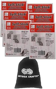 Pres-On Mounting Board 5 x 7 inch B5 (6-Pack) Sticky Foam Board for Cross Stitch, Photos, Embroidery Bundled with 1 Small Storage Bag