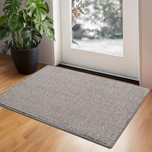 GRANNY SAYS Front Door Mat Indoor Entrance, Indoor Doormat Non Slip Washable, Low Profile Welcome Mat Outdoor, 36" x 24" Resist Dirt Absorbent Outdoor Mats for Front Door, Entryway, Grey Muddy Mats