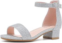 Dufannie Silver Shoes for Girls Ope