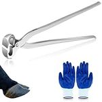 Leriton 16 Inch Hoof Nippers Stainless Steel Farrier Tools Quality Hoof Trimmers with Gloves for Horse Goat Sheep Pigs Cattle Trimming Cutters Supplies Kit