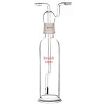 stonylab Gas Washing Bottle, Borosilicate Glass 34/34 Stopper Gas Bubbler Gas Washing Bottle with Fritted Disc and 8 mm OD Inlet/Outlet Hoses, 500 ml