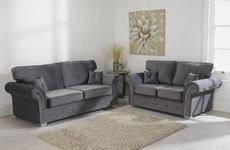 Hugo Sofa Highback | 3 Seaters 2 Seater Corner Sofa | Plush Velvet Grey | Living Room | Warranty Included (3+2 Seater)