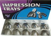 ADDLER DENTAL IMPRESSION TRAY RIM LOCK STAINLESS STEEL PERFORATED DENTULOUS. SET OF 10.