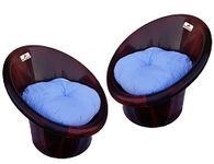 ANJWAR Tub Chairs | ARM Chairs for Home, Living Room/Indoor and Outdoor with Complimentary Cushions Set of 02 (Rosewood)