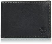 Timberland Men's Genuine Leather RFID Blocking Passcase Security Wallet, black, One Size