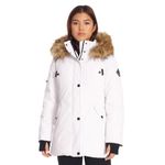 Alpine North Women’s Vegan Down Parka with Faux Fur Hood - Insulated, Water-Repellent, Winter Coat, Jacket For Women (White, Large)