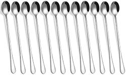 Ice Tea Spoon Long Handle Spoon 9-inch, 12 PCS Stainless Steel Long Spoons for Stirring, Iced Tea Spoons, Coffee Spoon, Ice Cream Spoon, Cocktail Stirrers Spoons