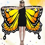 Halloween Costumes Double Sided Butterfly Wings for Women Adults Butterfly Shawl Fairy Ladies Cape Party Dress Up with Mask