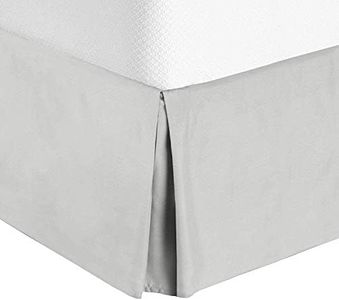 Valencia Beddings Split Corner Bed Skirt 16 Inch Drop Queen Size 100% Natural Cotton Hotel Quality Queen Size, Silver Grey Solid