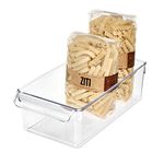 iDesign 59430 Linus Kitchen Organiser, Cupboard Storage Unit for Condiments and Utensils, Made of Durable Plastic, Clear, Medium