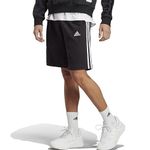 adidas Men's Essentials Single Jersey 3-Stripes Shorts, Black/White, L